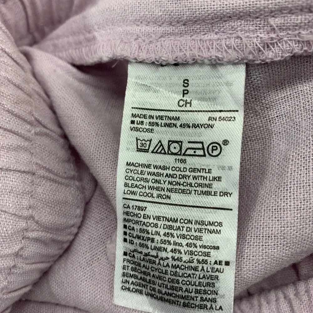 Old Navy Womens SP Linen Blend Cropped Jogger Pants Beach Coastal Resort Pull On